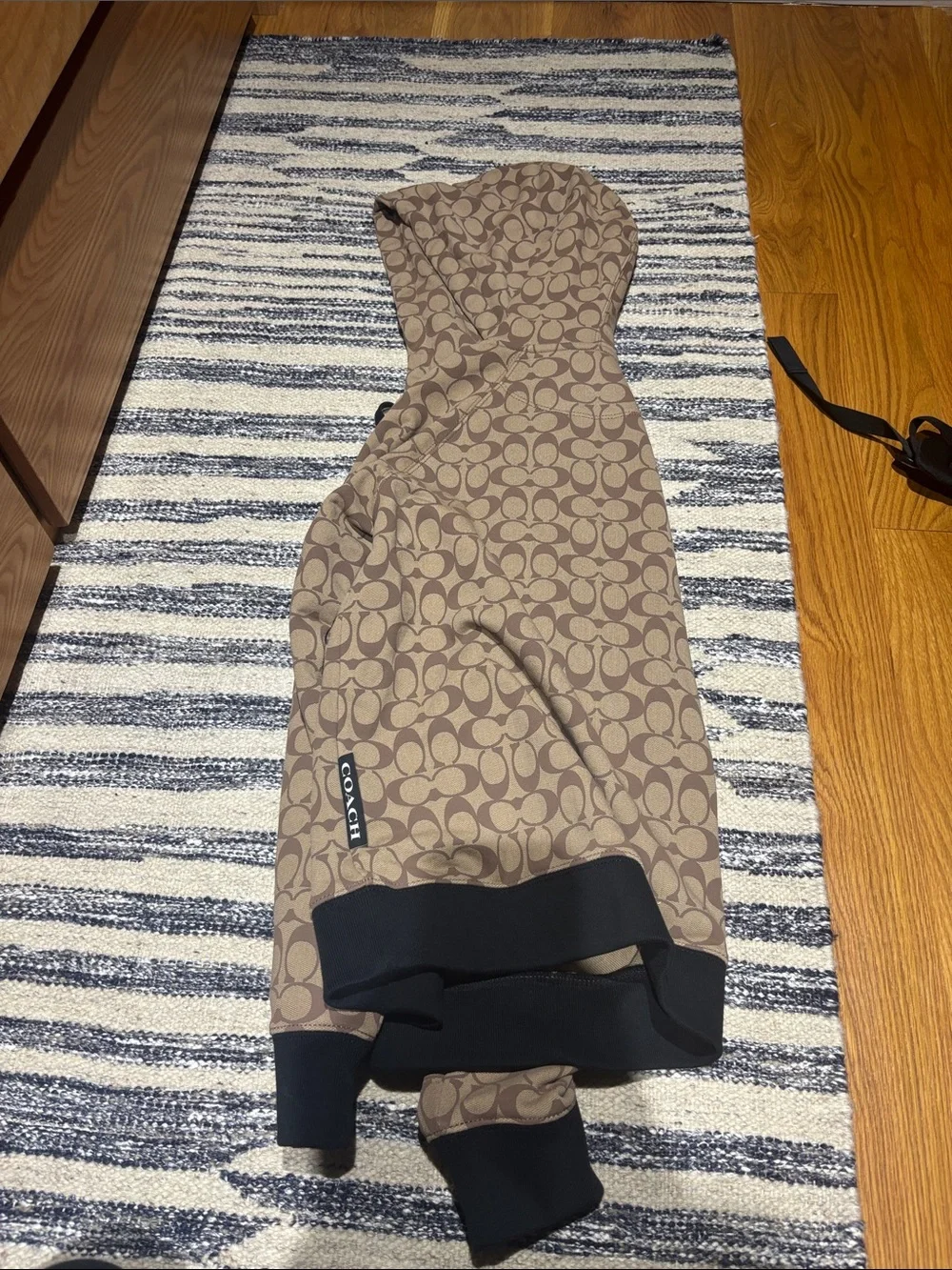 Coach Brown Signature Hooded Vest with Black Trim